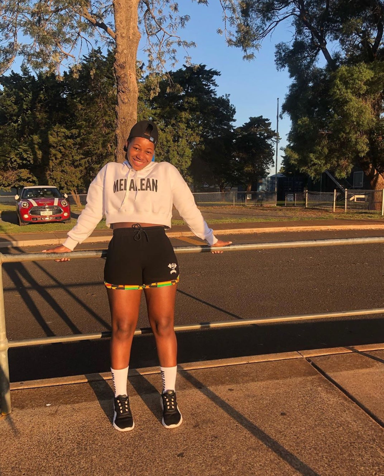 Bold Graphic Cropped Hoodie