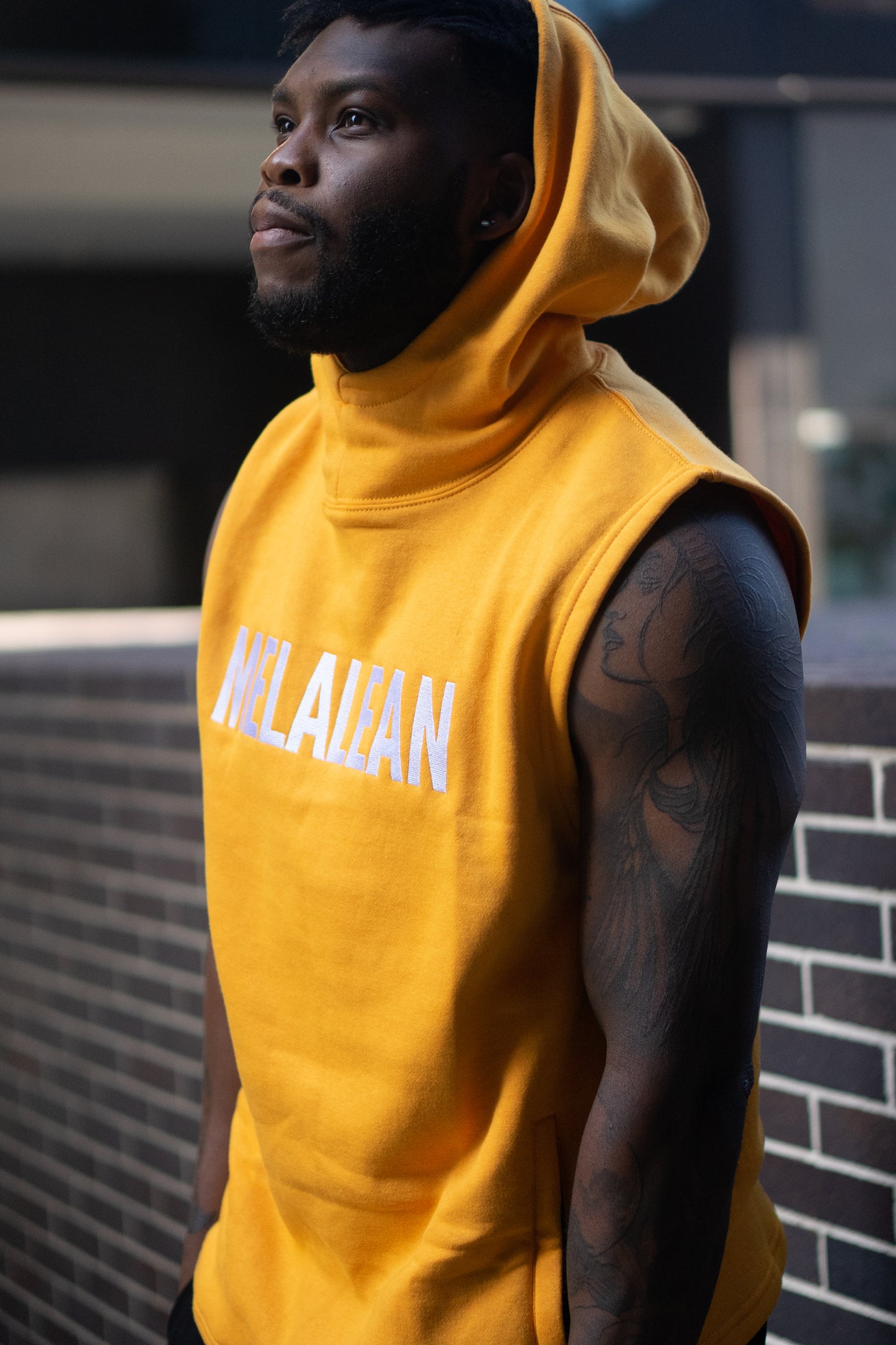 Bold Graphic Sleeveless Hoodie.