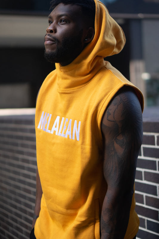 Bold Graphic Sleeveless Hoodie.