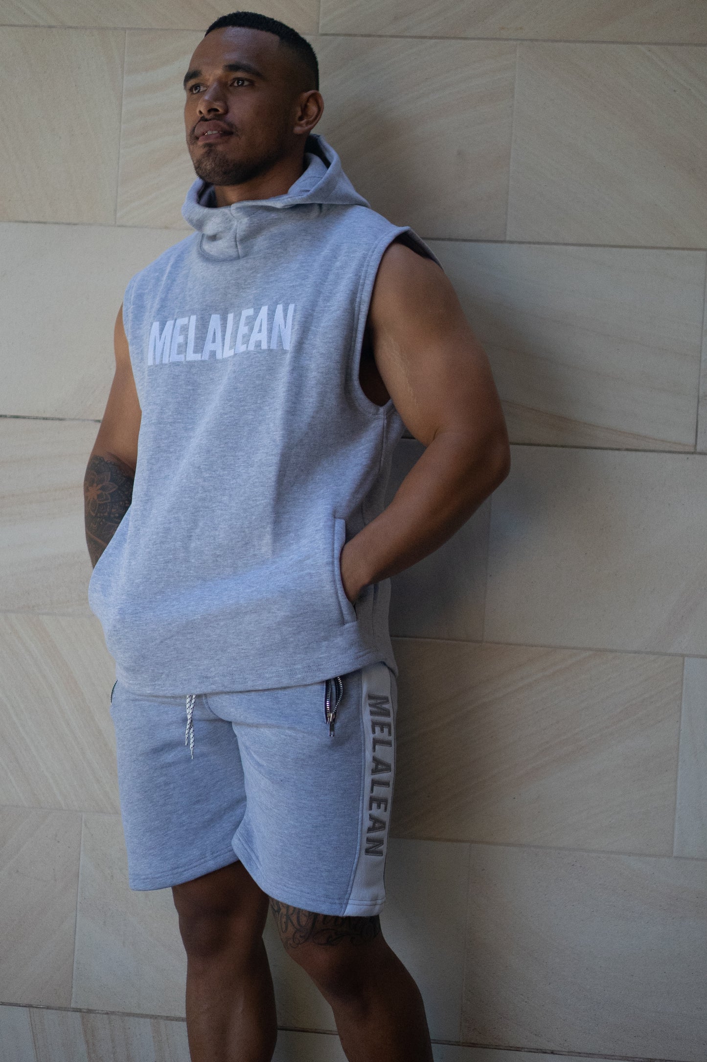 Bold Graphic Sleeveless Hoodie.
