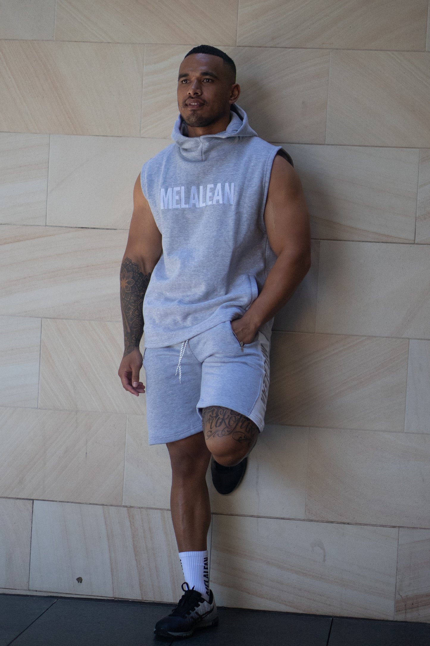 Bold Graphic Sleeveless Hoodie.