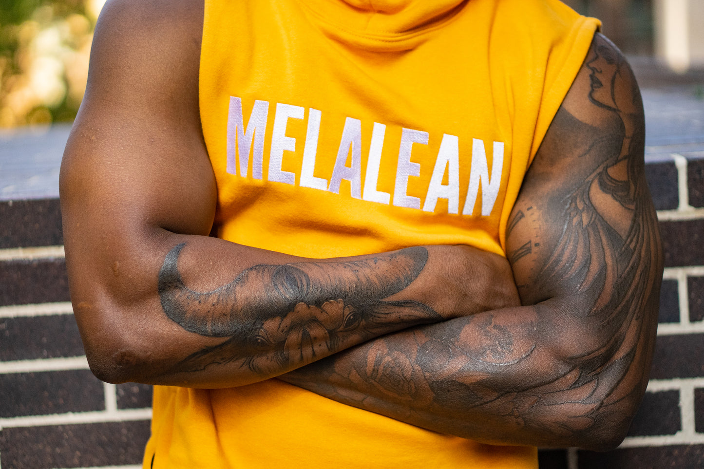 Bold Graphic Sleeveless Hoodie.